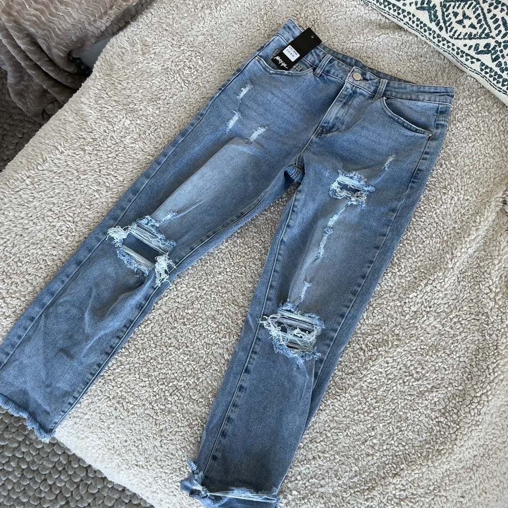 NASTY GAL Distressed Mom Jeans